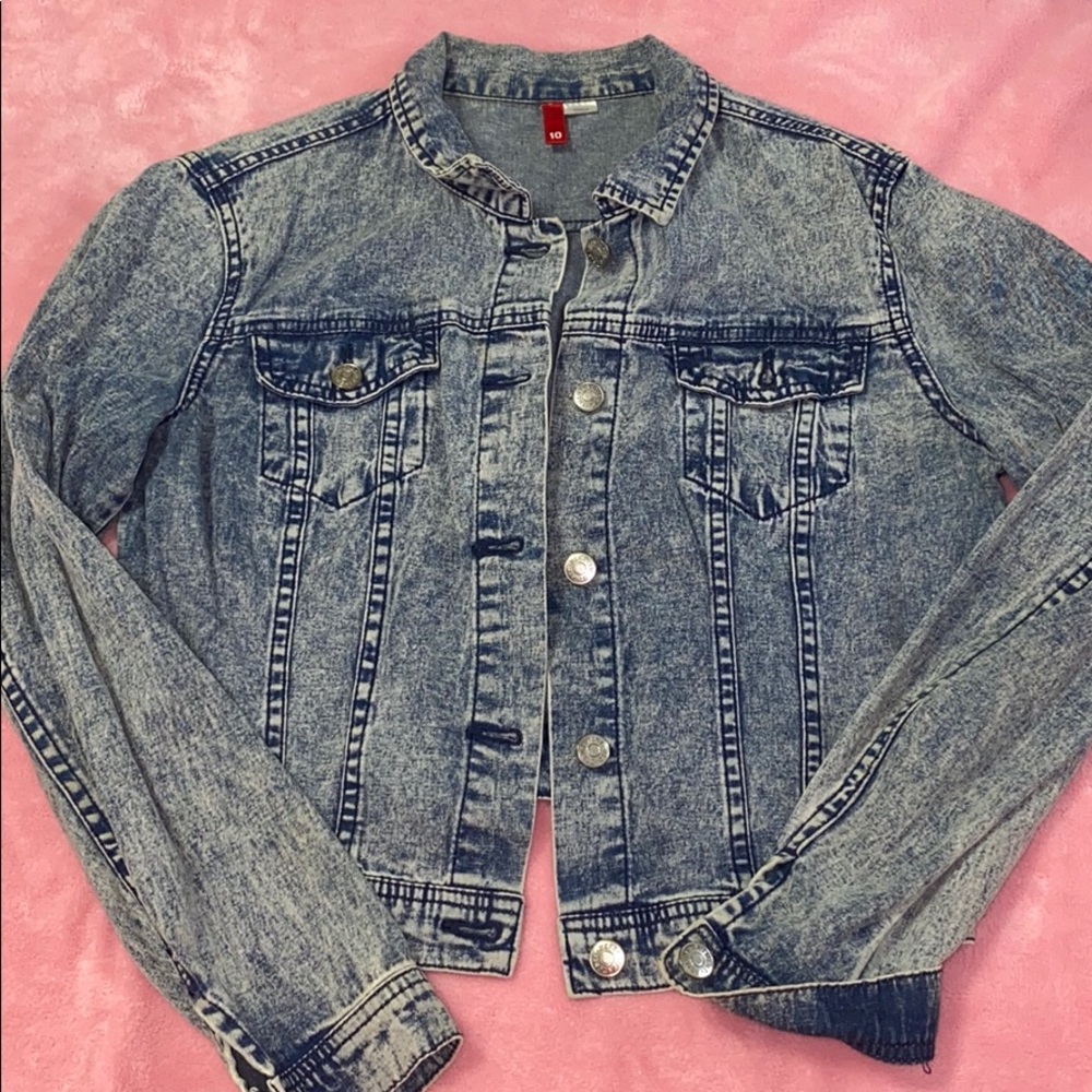 ACID WASH COTTOM DENIM JACKET